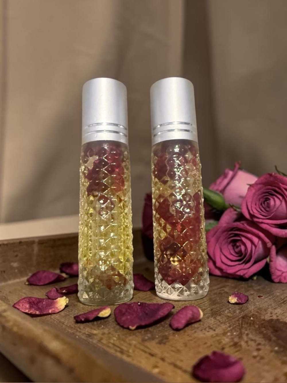 Glass rose Roller Bottle Set